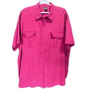 CE Schmidt Workwear Shirt Mens 4XL Raspberry Red Cotton Utility Button Up